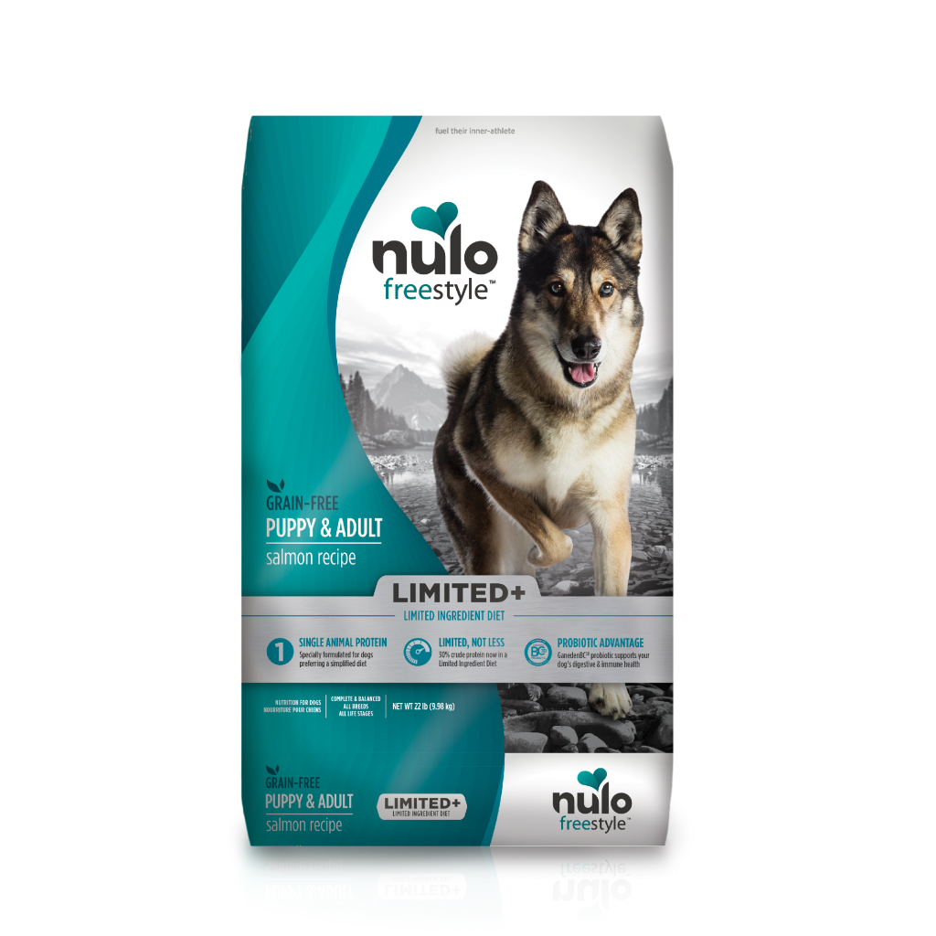 Nulo FreeStyle Puppy & Adult Dog Limited+ Grain-Free Salmon Bag, 22-lb image number null