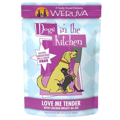 Weruva Dogs In The Kitchen, Love Me Tender With Chicken Breast Au Jus Dog Food, 2.8-oz Pouch