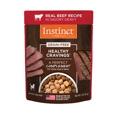 Instinct Healthy Cravings Grain-Free Real Beef Recipe Wet Dog Food Topper