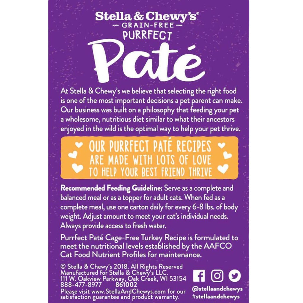 Stella & Chewy's Cat Purrfect Pate, Cage Free Turkey Recipe, 5.5-oz image number null