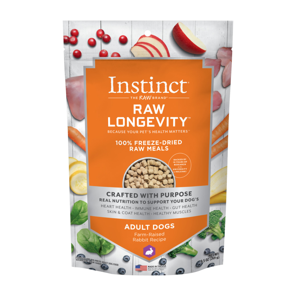 Instinct Freeze-Dried Raw Longevity Adult Rabbit Bites Dog Food , 9.5-oz image number null