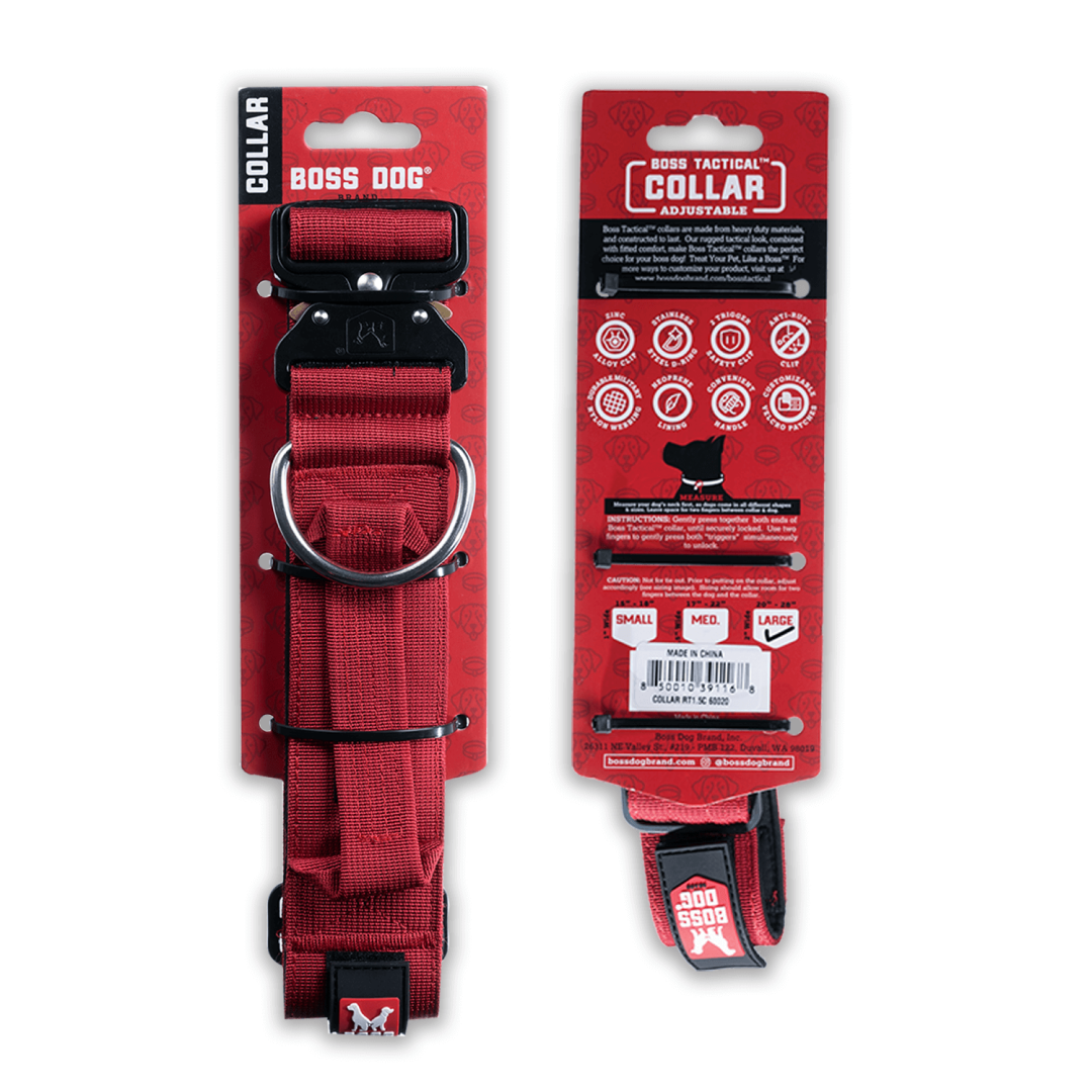RED COLLAR 1.5" WIDE LARGE (17"-22" ADJUSTABLE) image number null