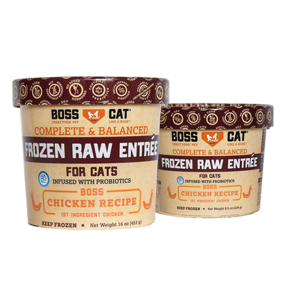 Frozen Boss Cat Raw Chicken Entree For Cats, 8-oz