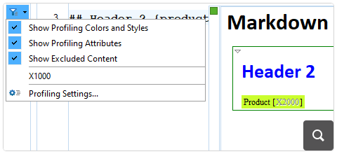 DITA Preview Presents Colors and Filters for Profiling Attributes